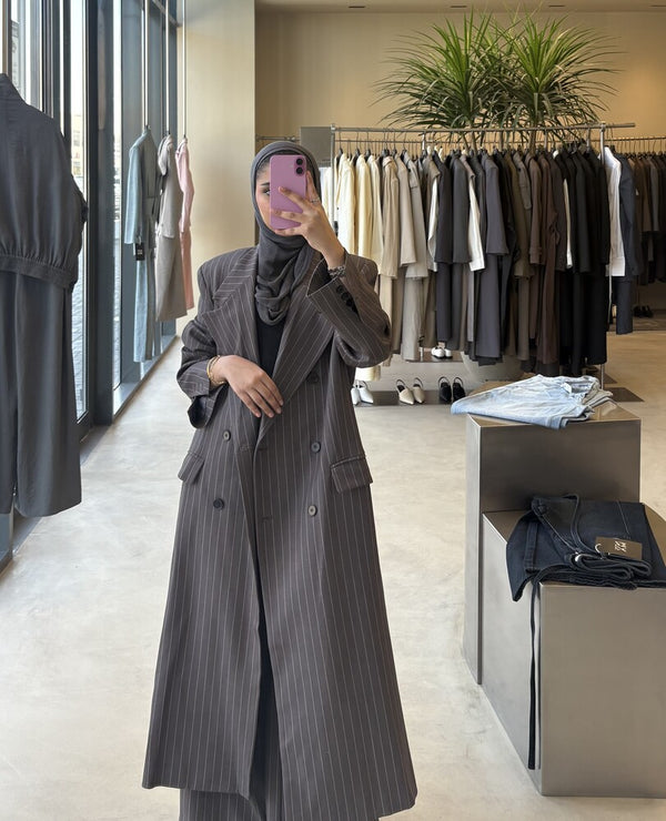 Long Blazer Striped Set 6Buttons