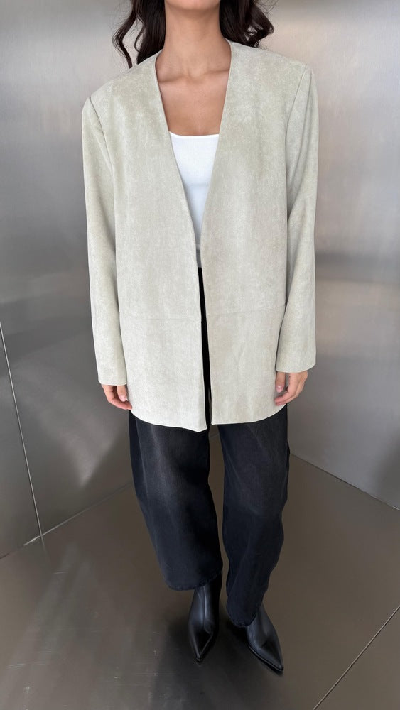 Open Suede Blazer