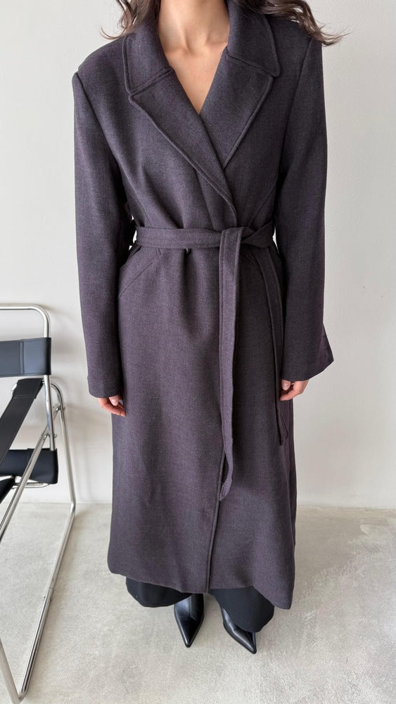 Wide Notched Lapel Coat Pants Set