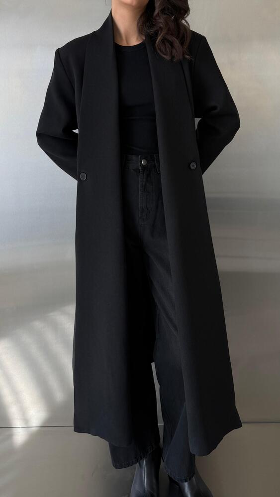 2 Side Buttoned Belted Coat