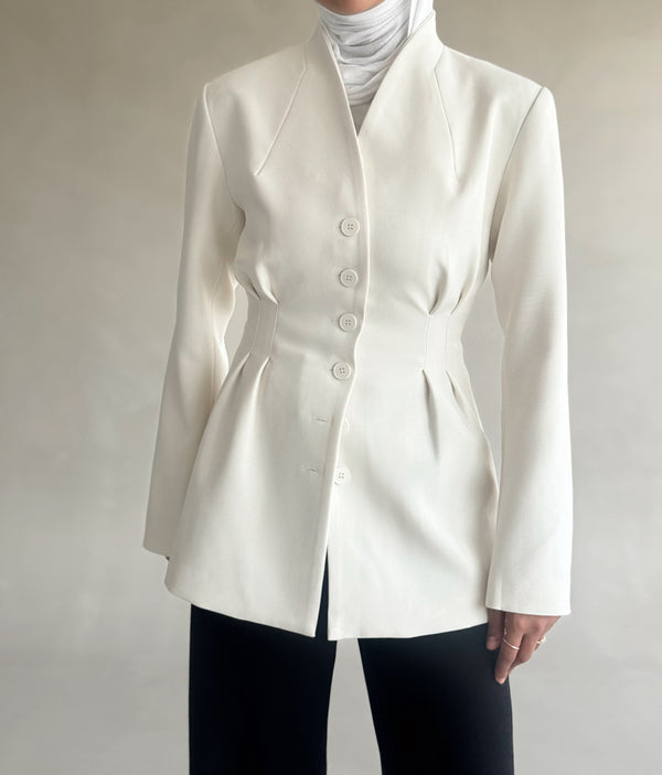 6 Buttons Blazer Waist Pleated