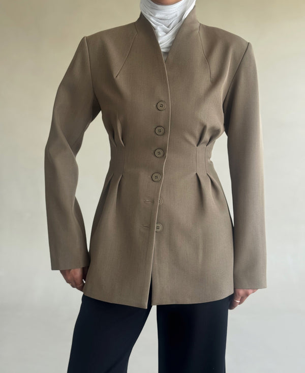 6 Buttons Blazer Waist Pleated