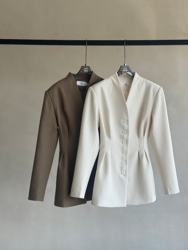 6 Buttons Blazer Waist Pleated