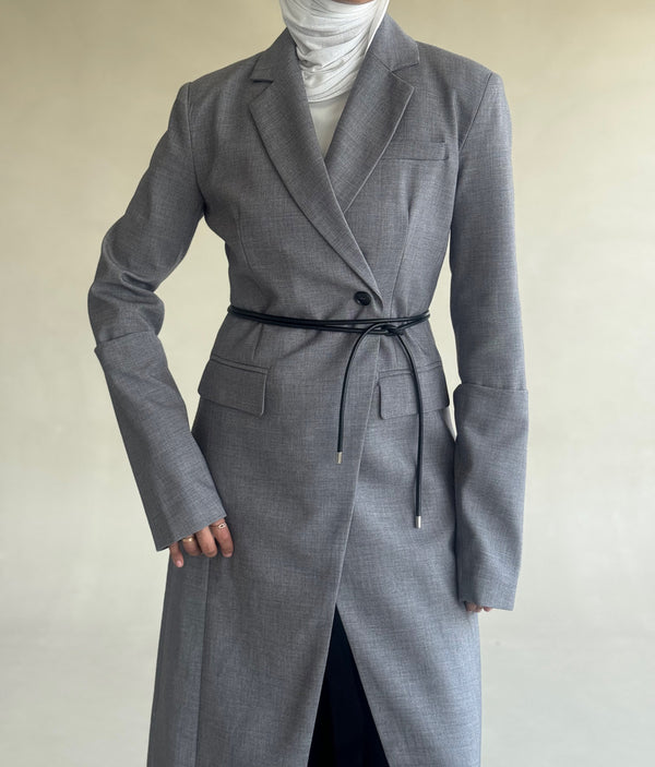 Black Belted Long BlazerX