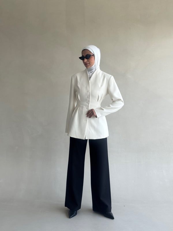 6 Buttons Blazer Waist Pleated