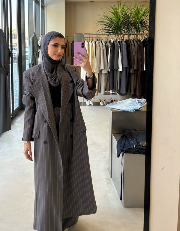 Long Blazer Striped Set 6Buttons