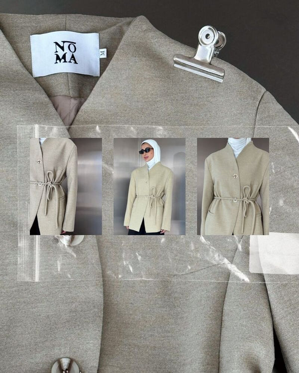 Knot-tie Woolen Blazer