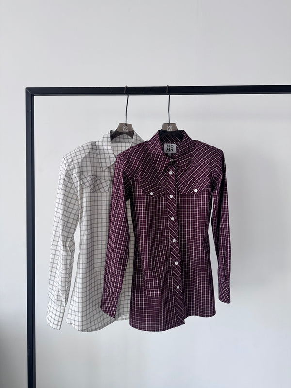 Side Buttoned Plaid Shirt