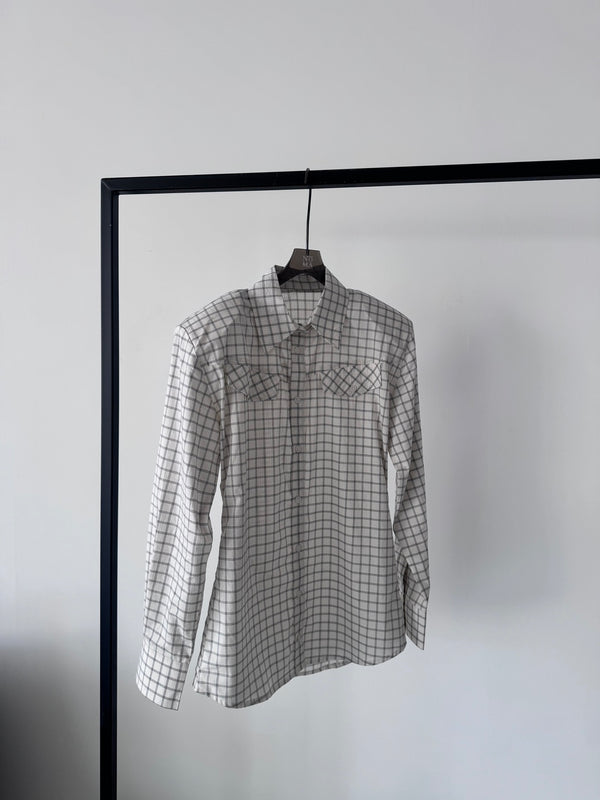 Side Buttoned Plaid Shirt