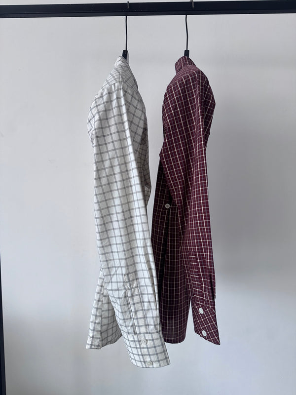 Side Buttoned Plaid Shirt