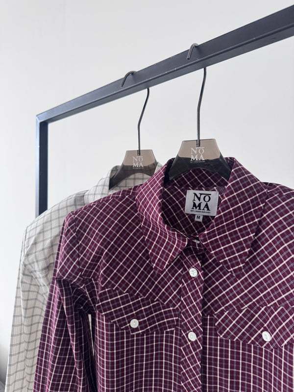 Side Buttoned Plaid Shirt