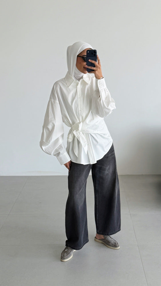 Side Big Tie Shirt
