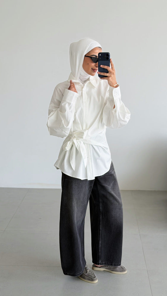 Side Big Tie Shirt