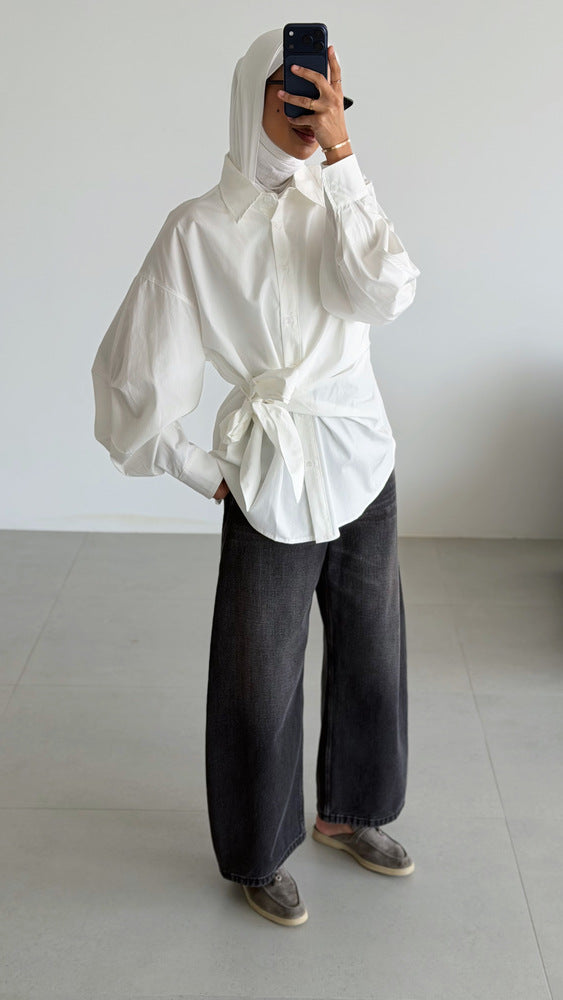Side Big Tie Shirt