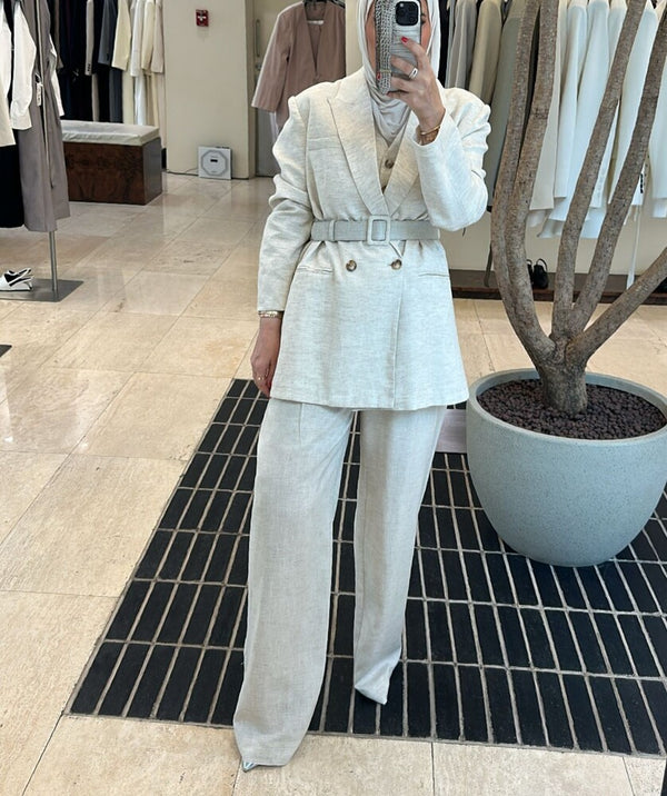 Linen 3PC Set w/ Belt