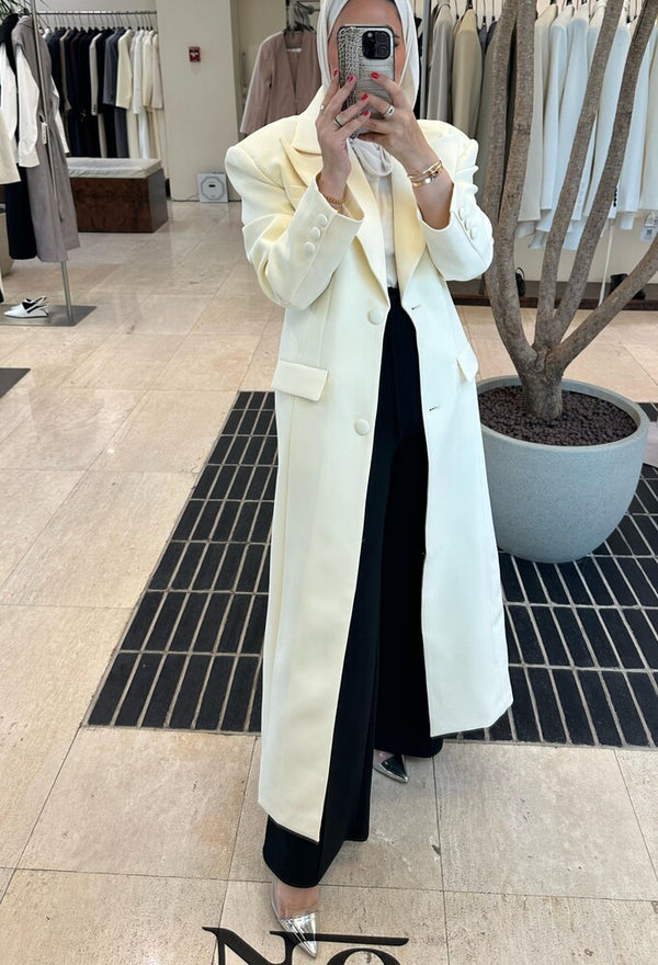 Wide Collared Long Coat