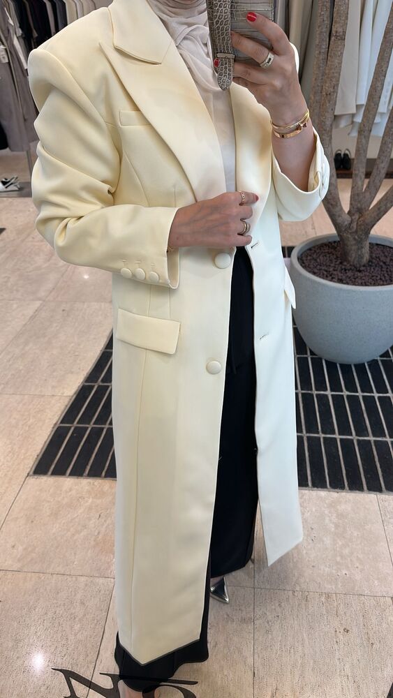 Wide Collared Long Coat