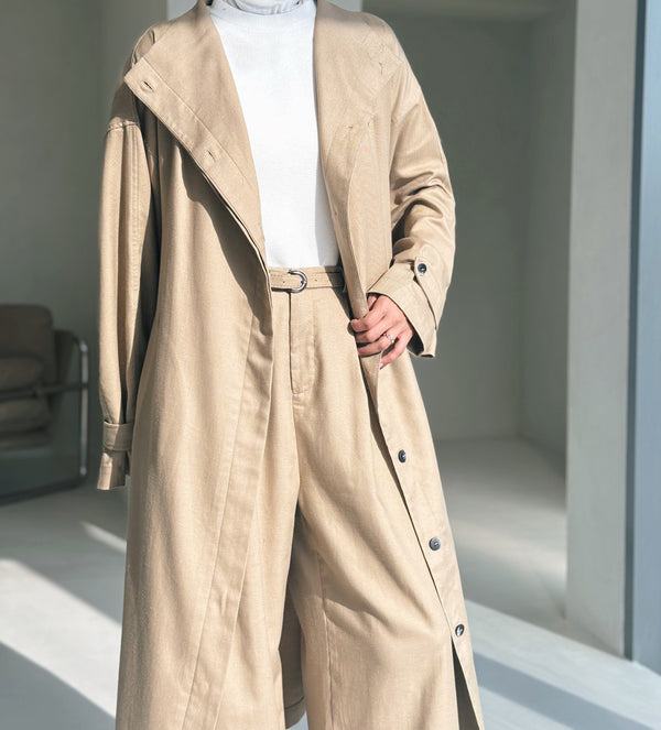 Turtleneck Trenchcoat w/ Pants Set