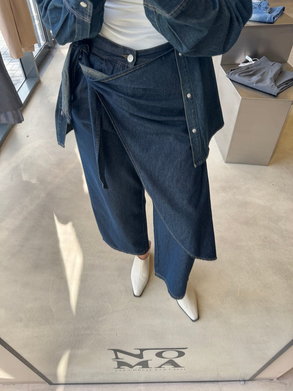 Wrap-tie Soft Denim Set