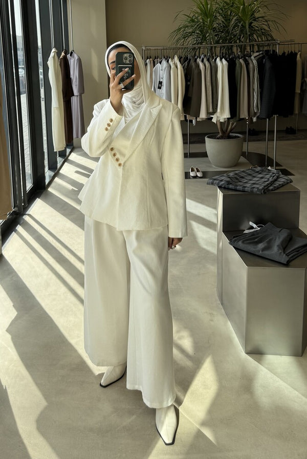 Crossover waist blazer Sets