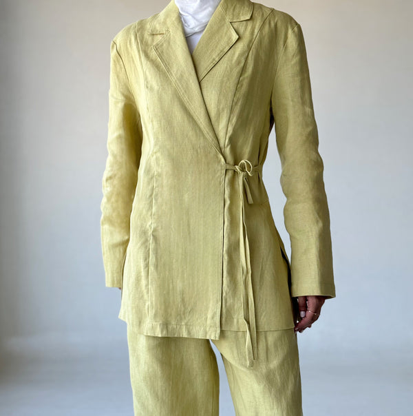 Side Lace Up Blazer Suit 2PC Set