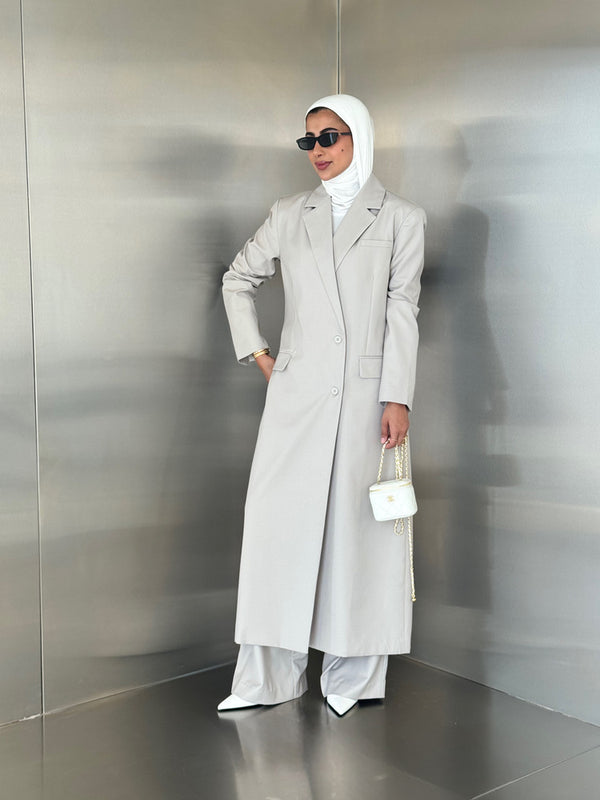 Ash 2 Buttons Long Blazer Set