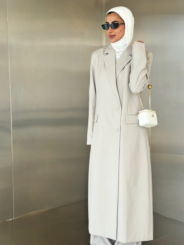 Ash 2 Buttons Long Blazer Set