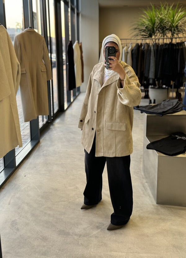 6 Buttons Suede Jacket