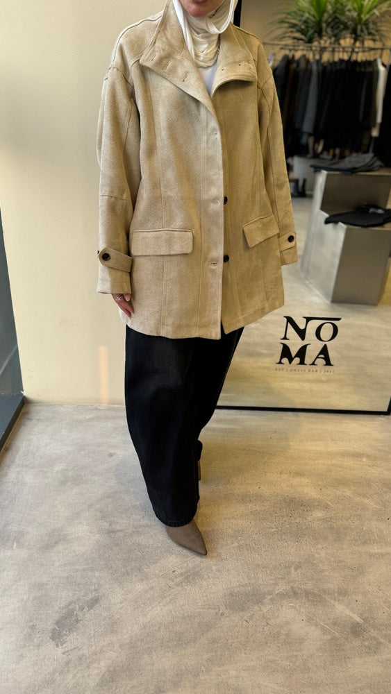 6 Buttons Suede Jacket