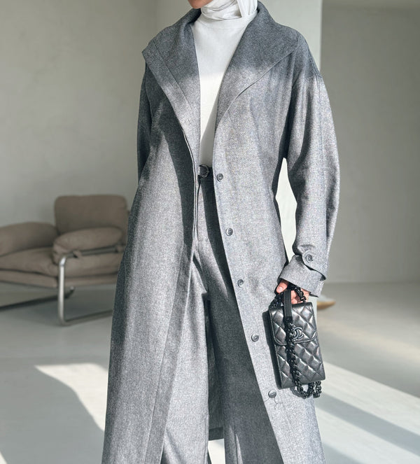 Turtleneck Trenchcoat w/ Pants Set