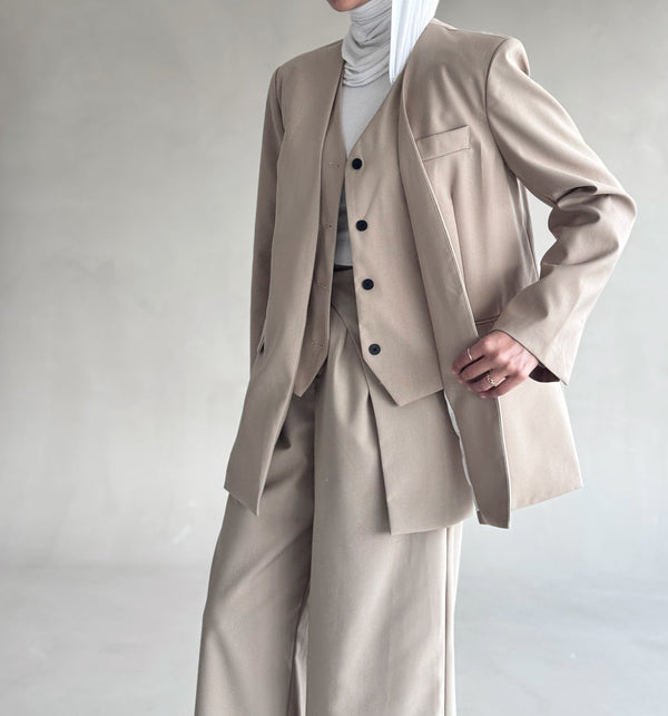 Casual V-neck Wrap Suit Set