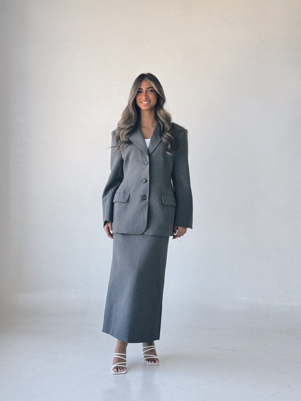 Waist Blazer Straight Skirt Setملابس كاملة / أطقم