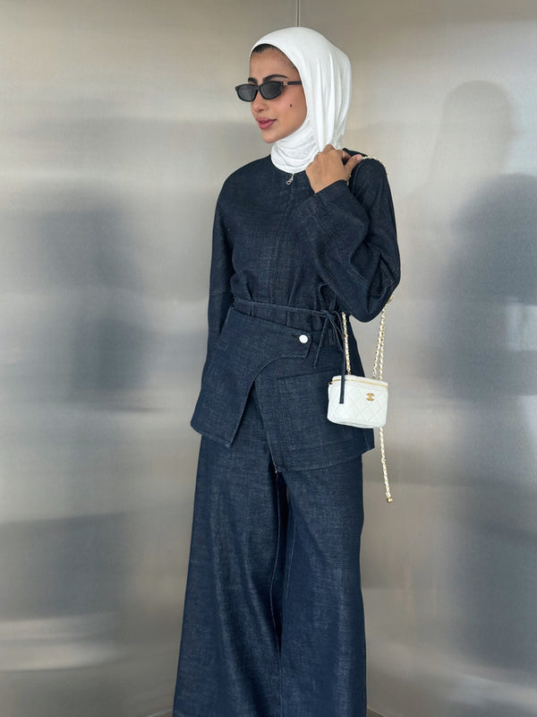 Denim Round Neck 3PC Set