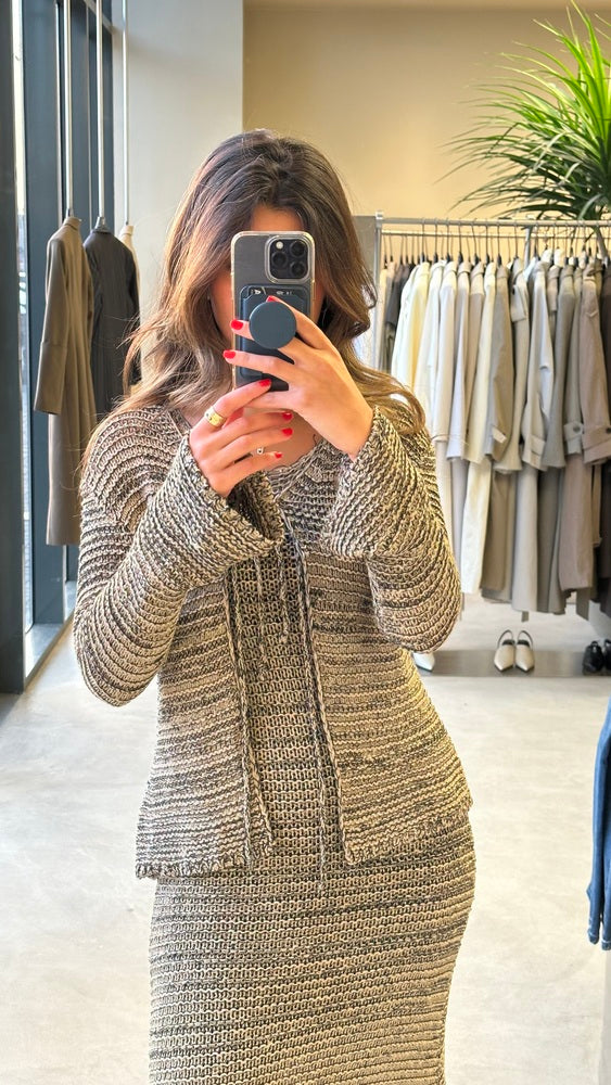 Crocheted Knit Dress Set