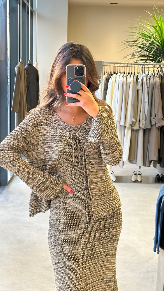 Crocheted Knit Dress Set