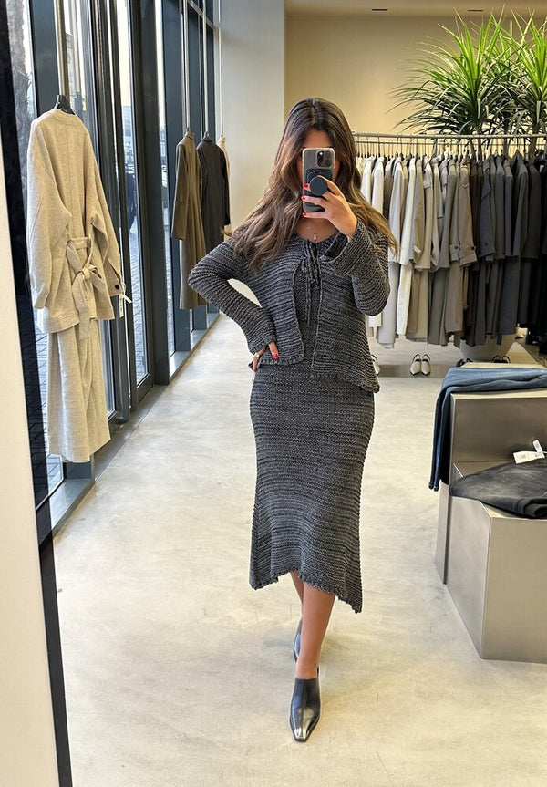 Crocheted Knit Dress Set