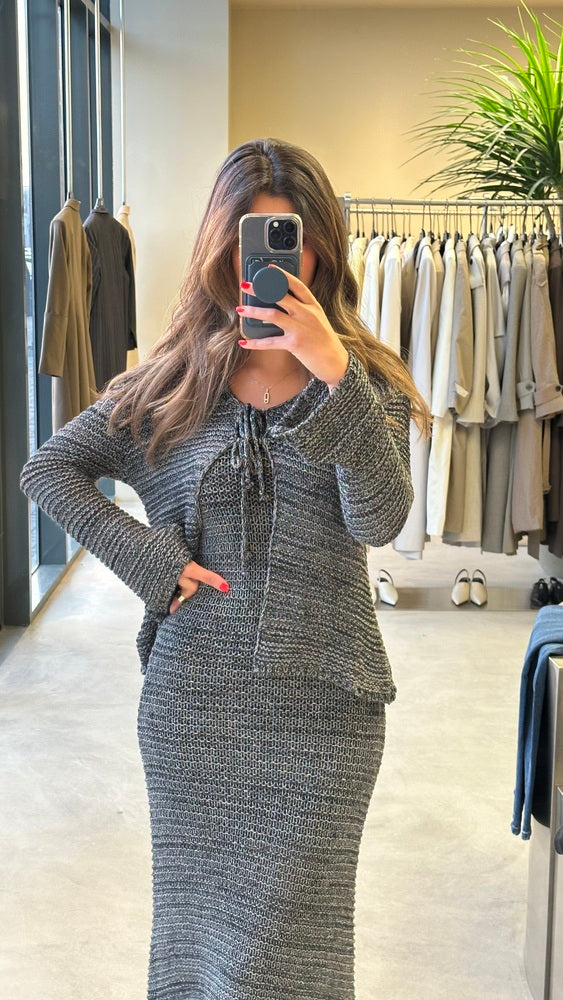 Crocheted Knit Dress Set