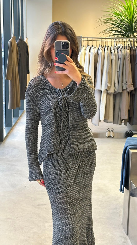 Crocheted Knit Dress Set