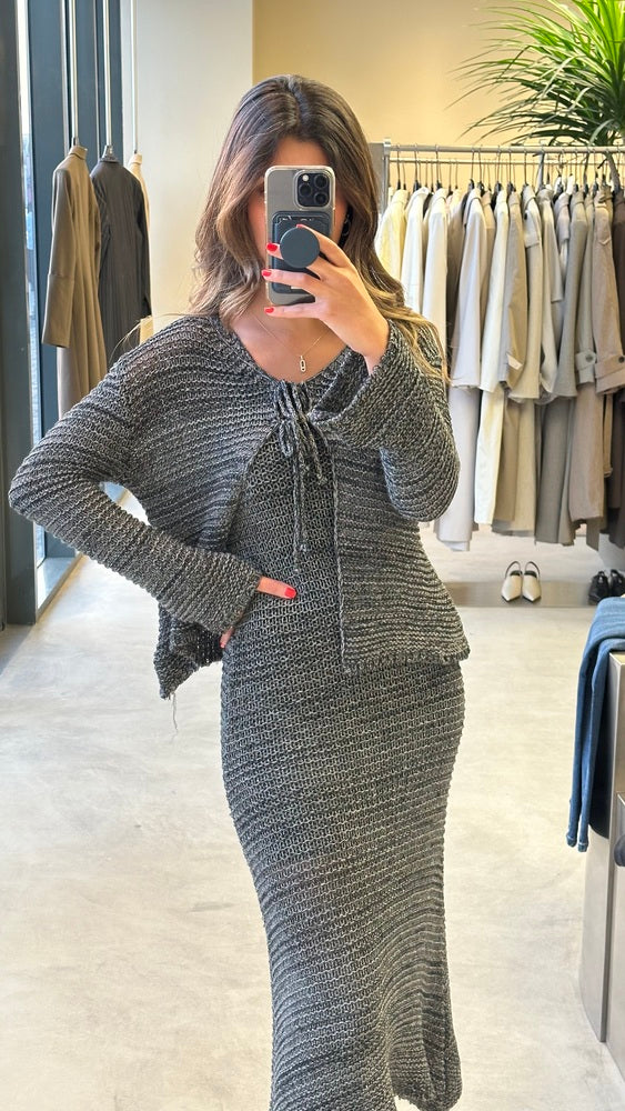 Crocheted Knit Dress Set