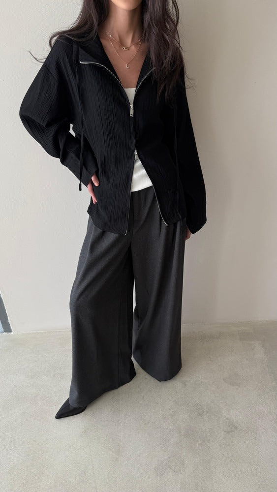 Collar Laced Zip Top