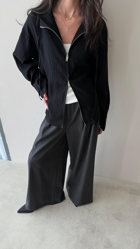 Collar Laced Zip Top