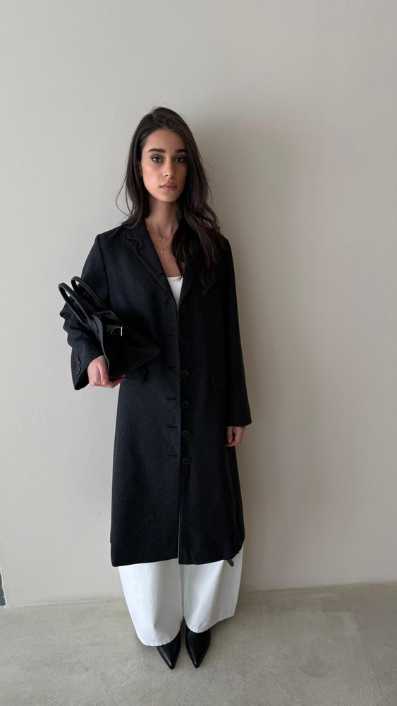 Classic Notched Woolen Coat