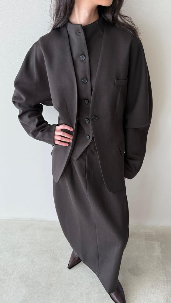 3PC Blazer-Vest-Skirt Set