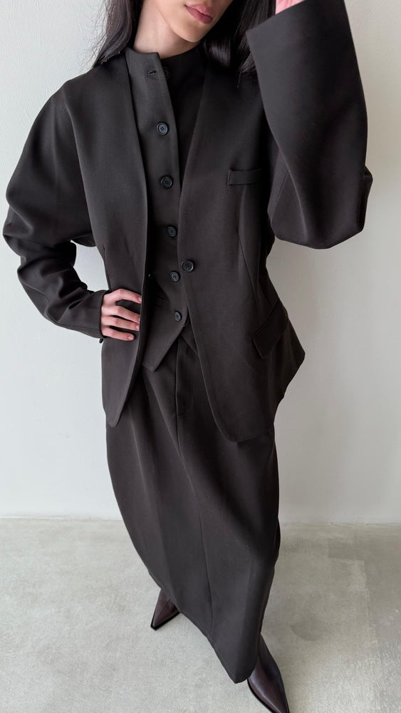 3PC Blazer-Vest-Skirt Set