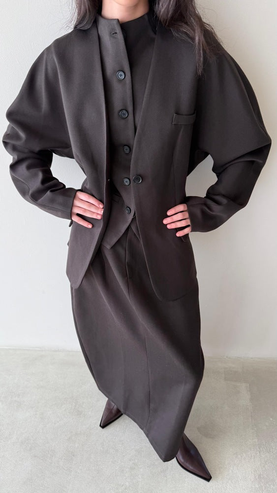 3PC Blazer-Vest-Skirt Set