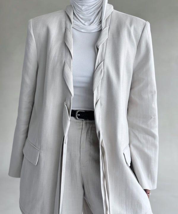 Front Interlace Belted Suit