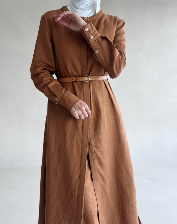 Linen Long Shirt + Pants Set