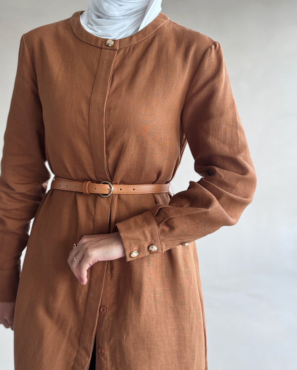 Linen Long Shirt + Pants Set
