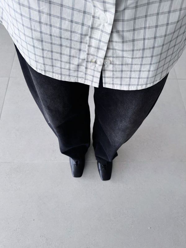Side Buttoned Plaid Shirt