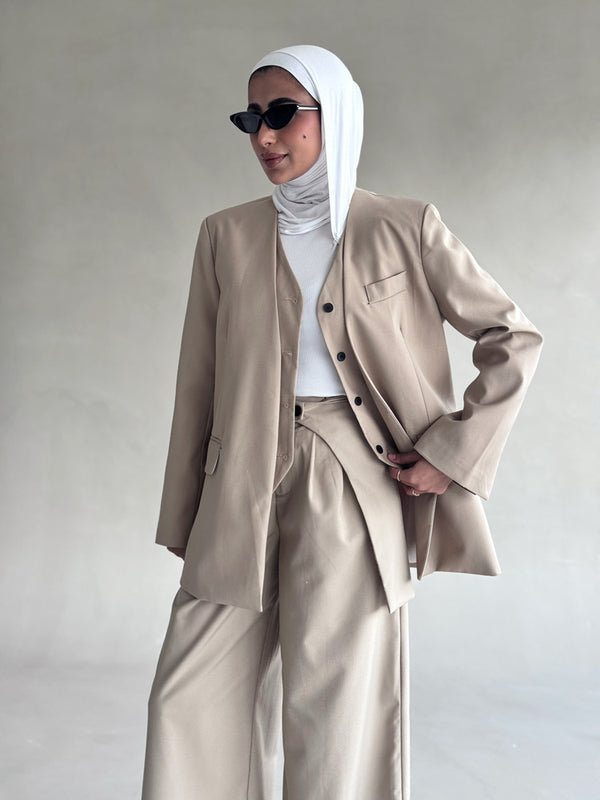 Casual V-neck Wrap Suit Set